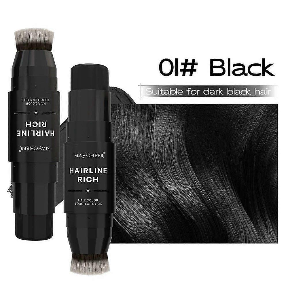 Haarwurzel Cover Up Stick, Doppelseitiger temporärer Haarfarbstift, Haaransatz Puder Stick, Haaransatz Contouring, lang anhaltende Abdeckung dünner werdendes Haar