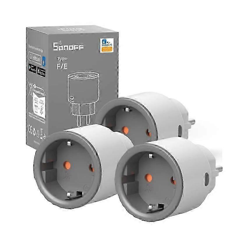 3x SONOFF S60 EU WiFi Socket Smart Home Plug Power Monitor Outlet Voice/eWeLink Remoter Control Alexa Google Home SmartThings