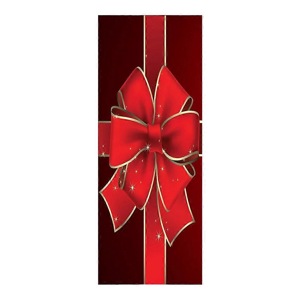 3D Simulation Bowknot Removable Wall Door Sticker for Christmas Home Decoration, Red Color, 34x28 Inches