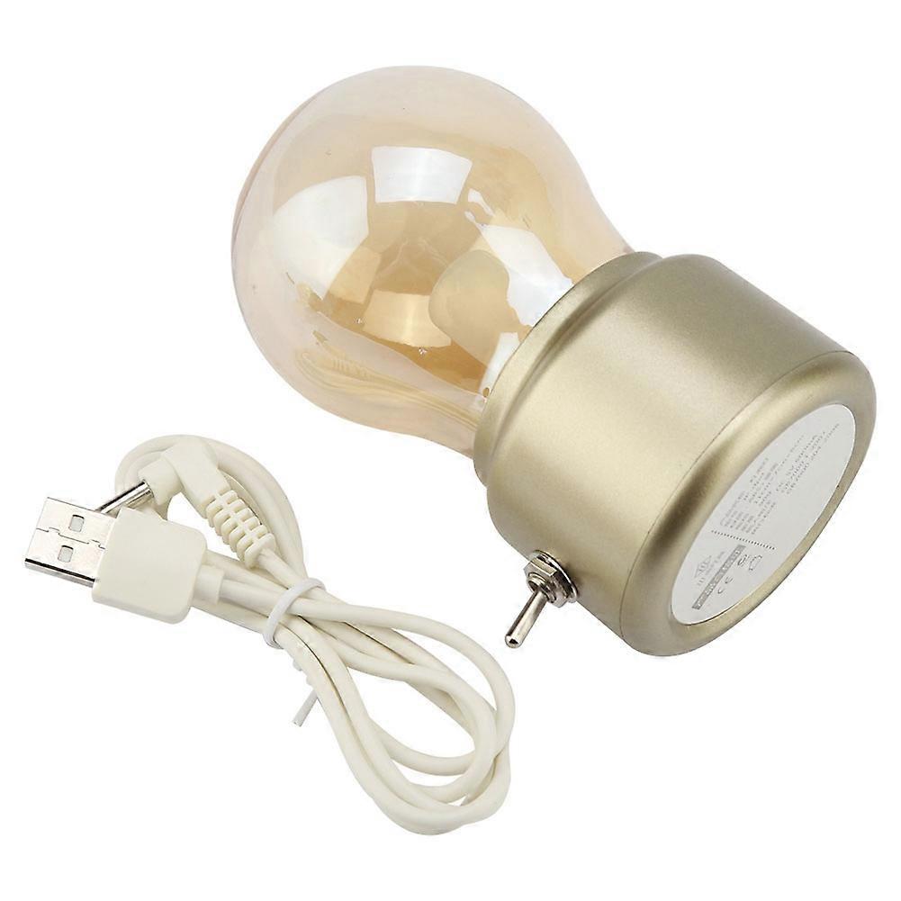 LED Bulb Lamp Desk Night Light with USB Charging, Adjustable Brightness, Modern Design, Energy-Efficient Table Light
