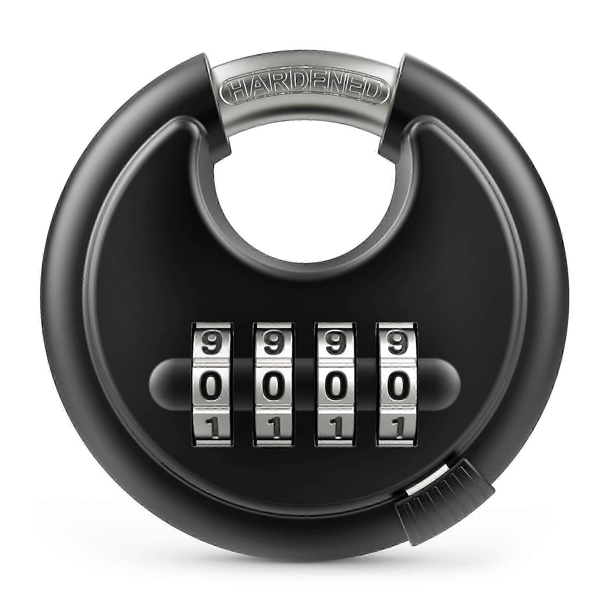 4-Digit Combination Padlock - Keyless Disc Lock for Gates/Sheds/Storage