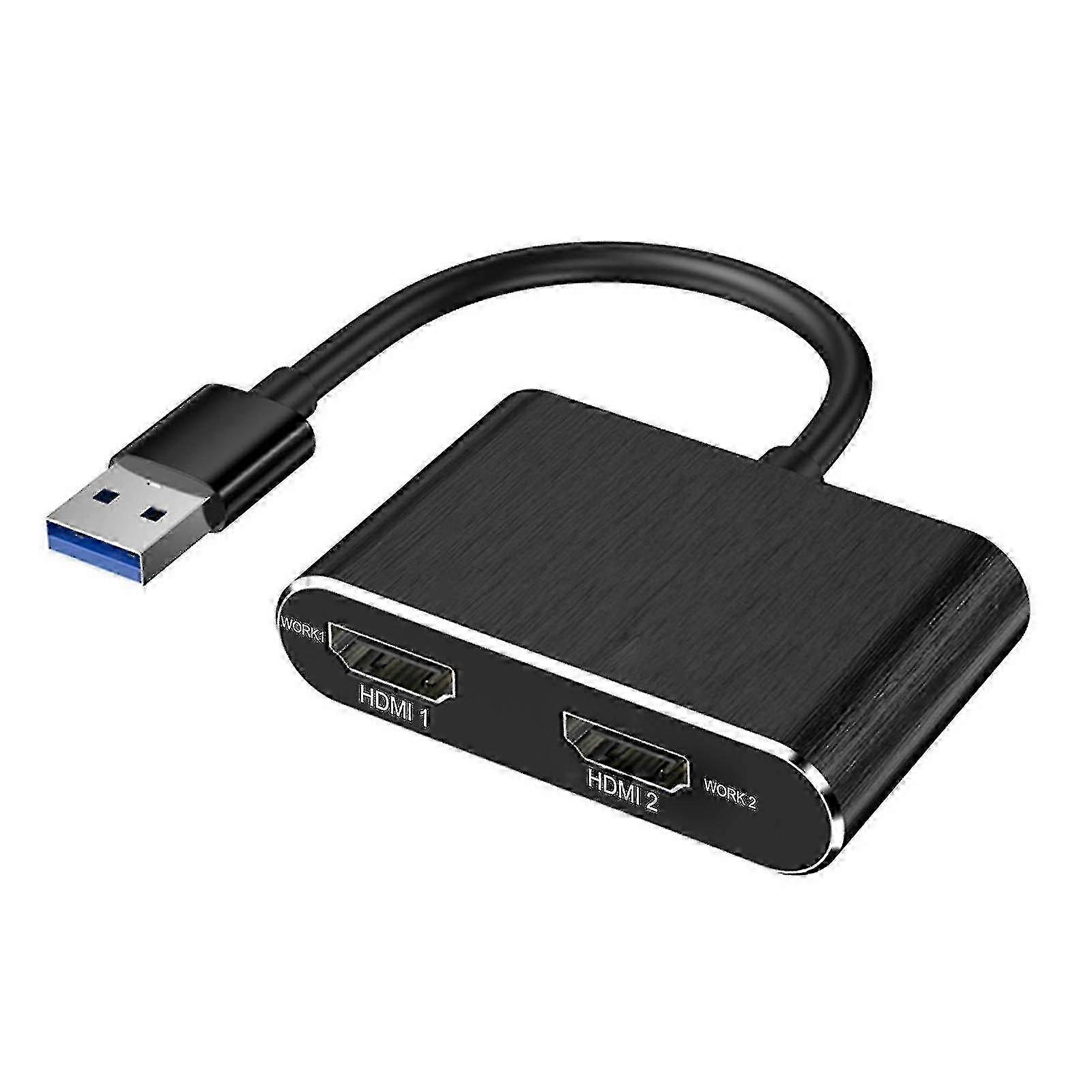 Dual HDMI USB 3.0 Adapter for External Display - Compatible with Windows Only