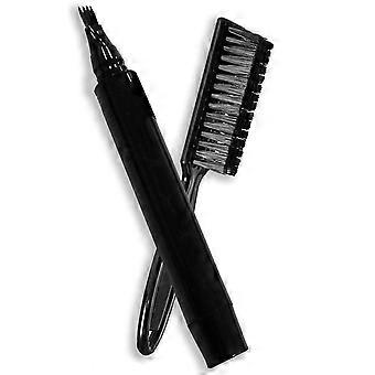 Multi Use Beard Styling Tool Set 4 Fork Head Liner Pen for Mustache and Beard Contouring Hair Pen Cosmetic  dark brown