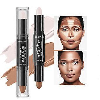 Double Head Contours Stick Concealer Contours Pen 2 in 1 Highlighter Bronzer Contouring Stick Double End Makeup Pencil  03