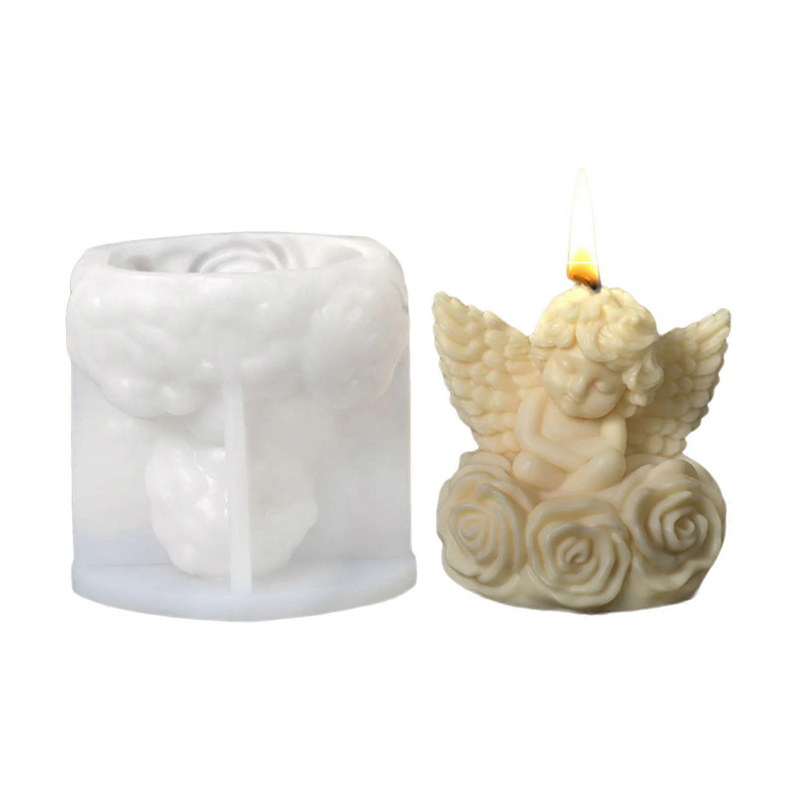 Easy Demold Home Crafting Silicone Molds With Delicate Rose And Shell Angel Designs For Scented Enthusiasts