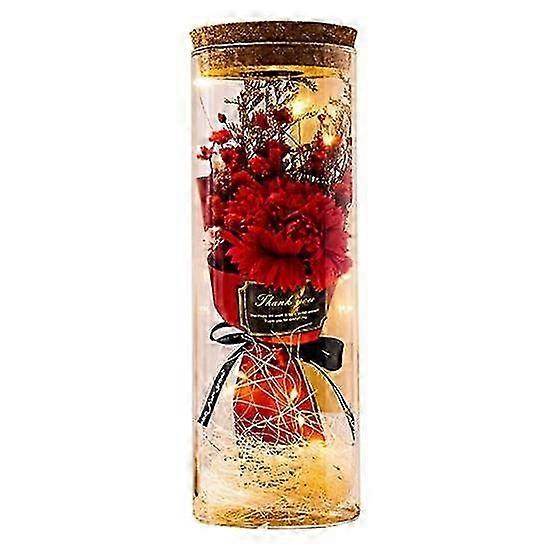 Preserved Flower Glass Wishing Bottle Eternal Rose Flower with LED Light Romantic Gift for Lover Fri