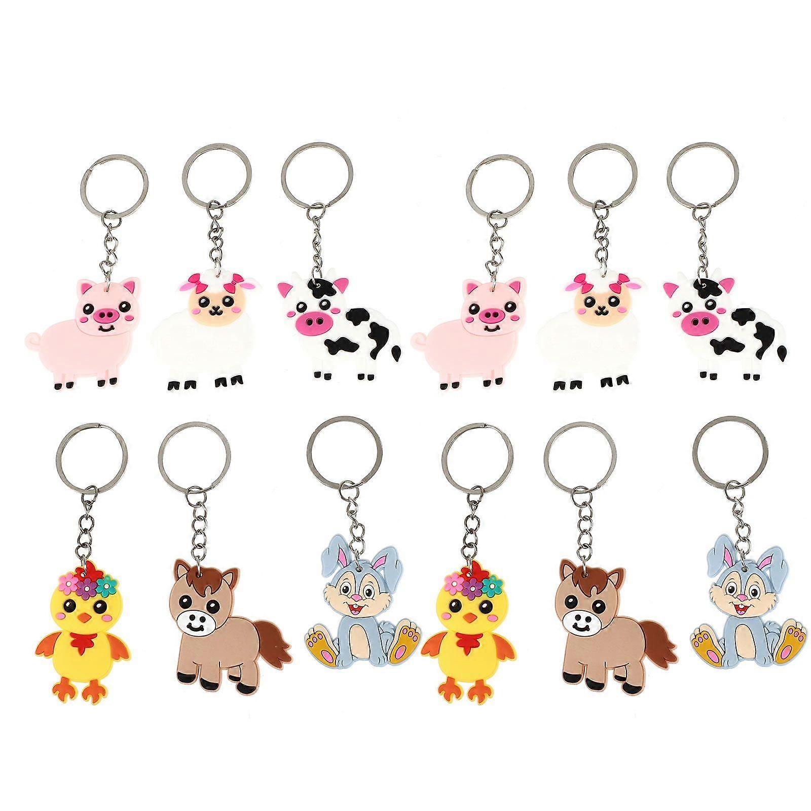 20pcs Animal Keyring Creative Animal Keychain Key Ornament for Daily Use