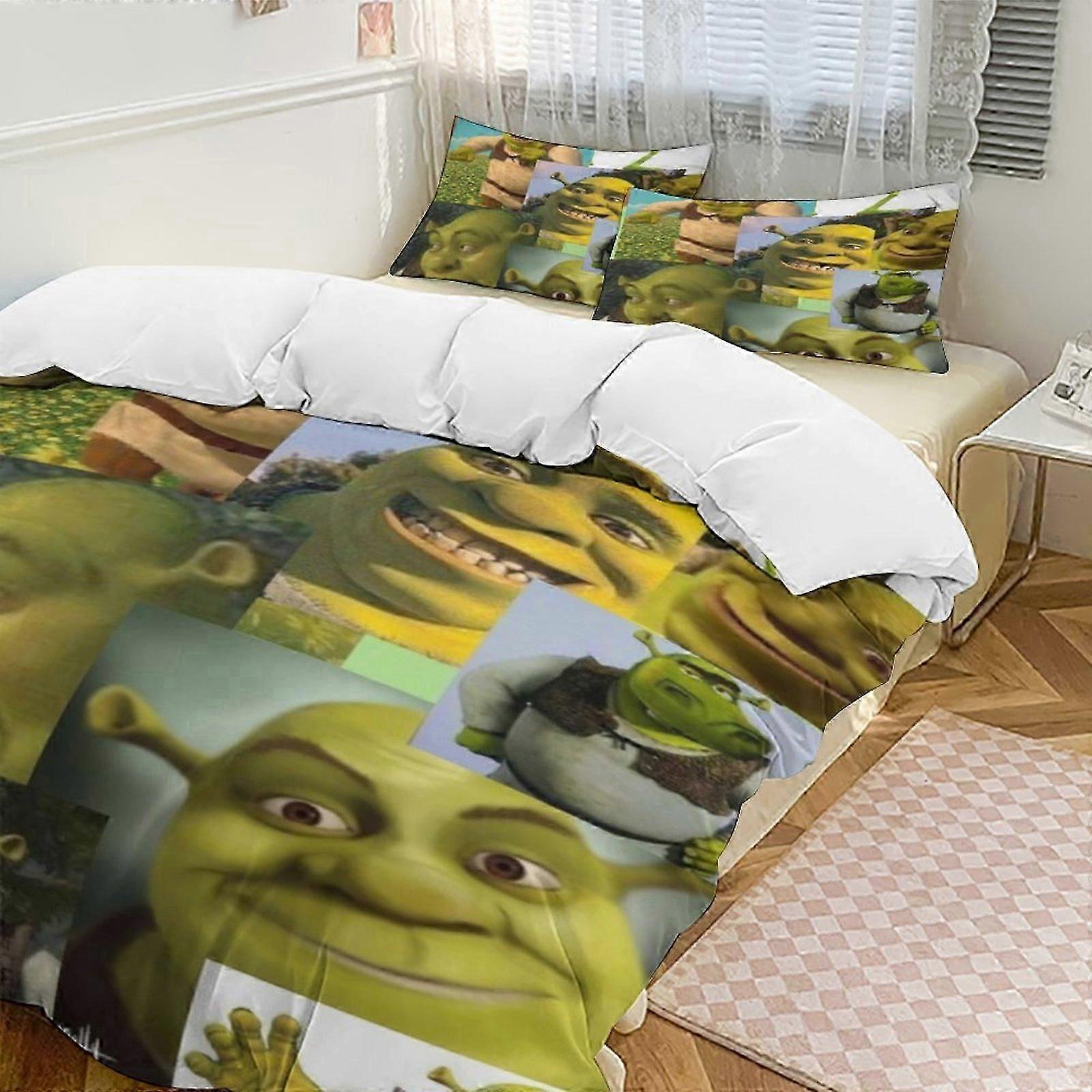 a2190 Lençóis Shrek Conjunto de Cama Capa de Edredão Tema Dos Desenhos Animados Lençóis de Quarto Infantil iip2190