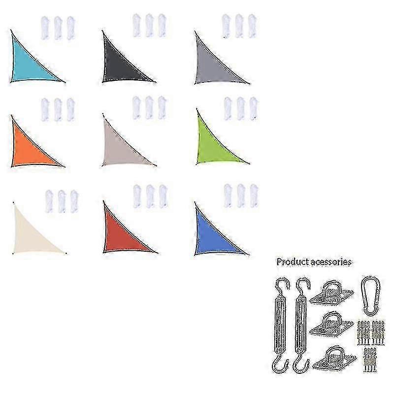 3x3x4.3m / 4x4x5.7m / 5x5x7.1m עמיד למים צל שמש משולש מפרש לגינה פטיו חיצוני חופה-FCY