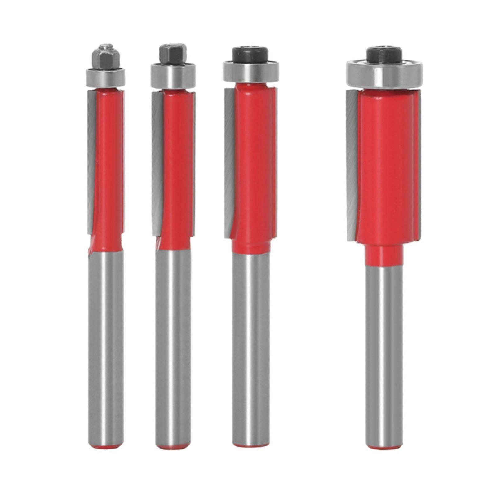 4x/set Router Flush Trim Bit Cutting Edge Milling Cutter Bearing CNC Tools