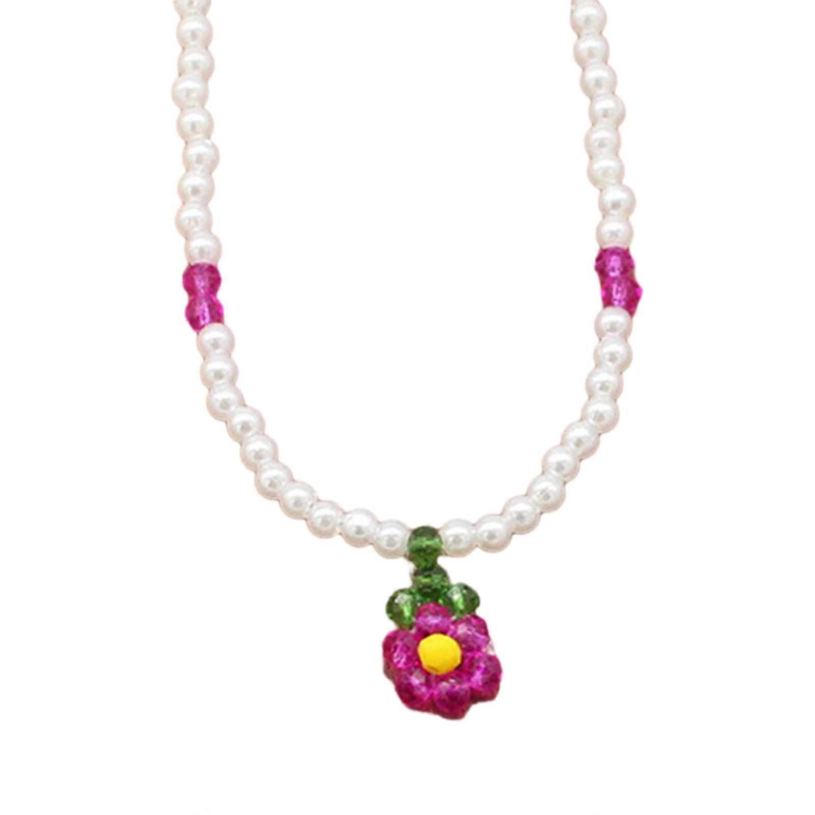 Bohemian Hand-woven Seed Bead Colored Necklace Summer Beach Color Pearls Flower Necklace Collar Suitable for Female  9
