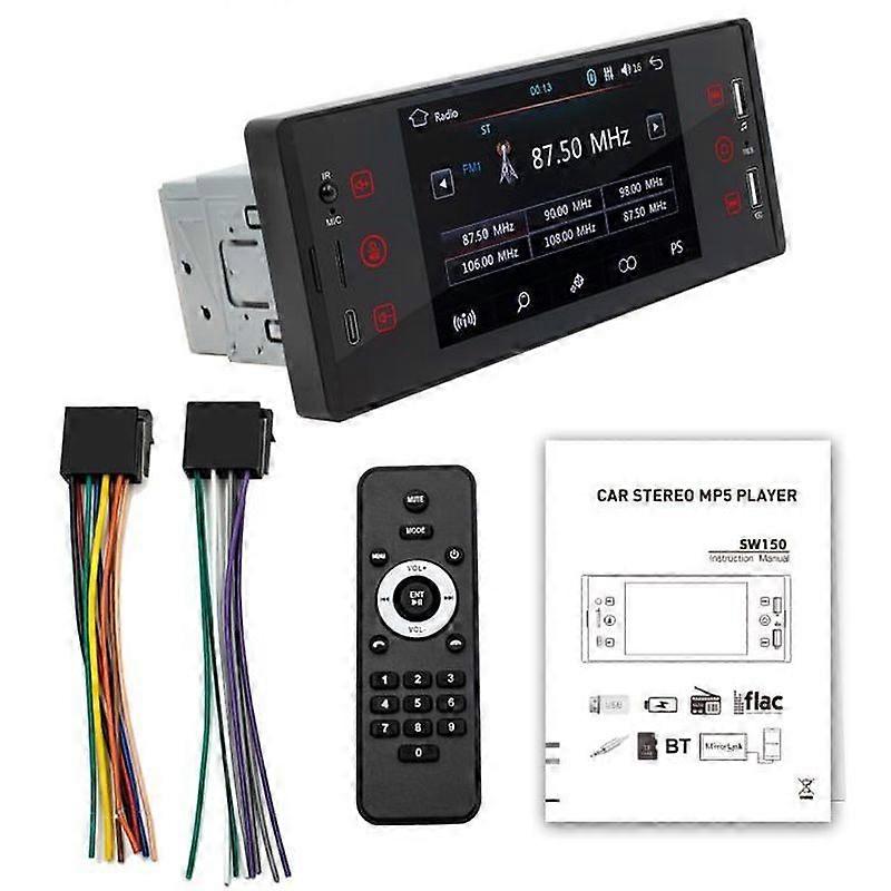 5IPS Touch Screen Bluetooth Car Stereo Dual USBAudio output MP5 Stereo-BLACK