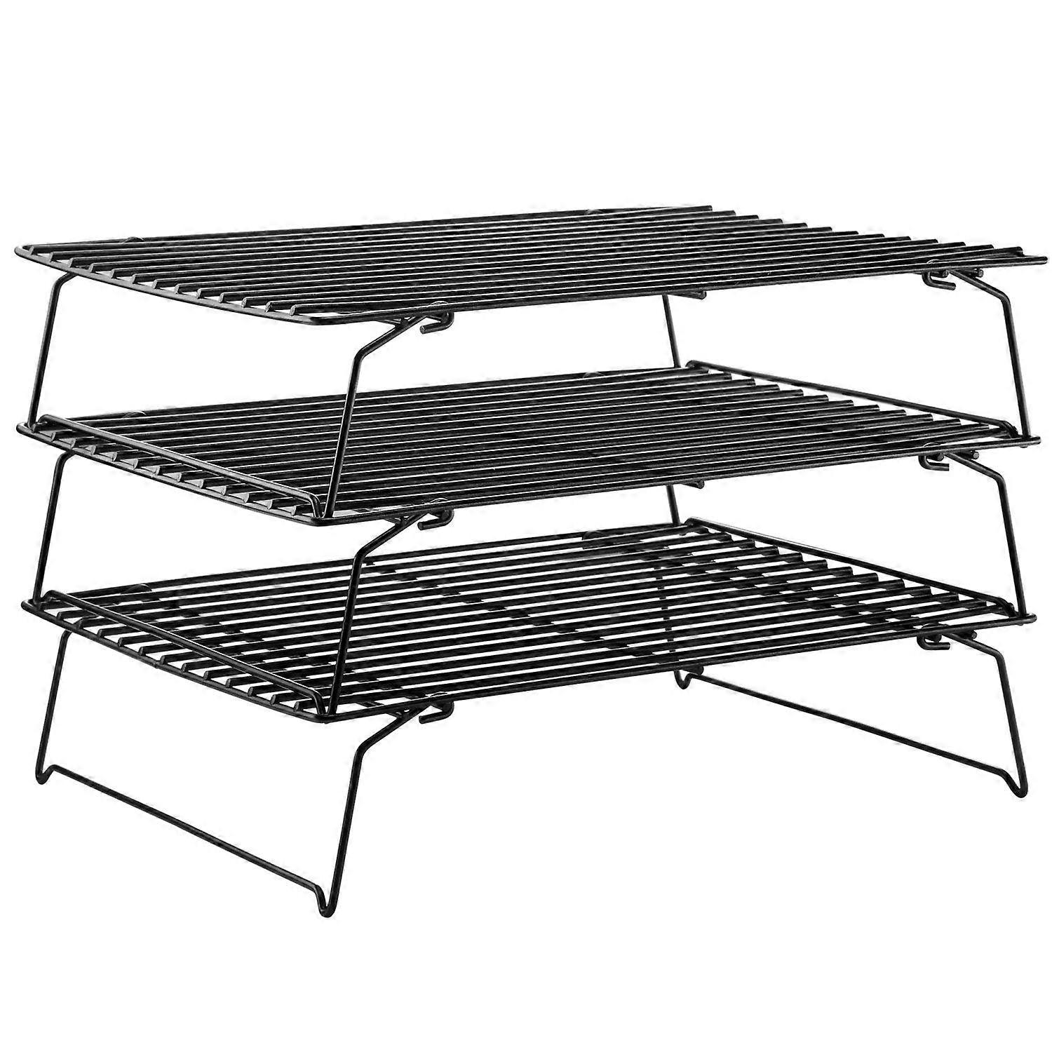 1 Set Non-Stick Stackable Collapsible Baking and Cooling Rack for Oven Baking 13.5-Inch