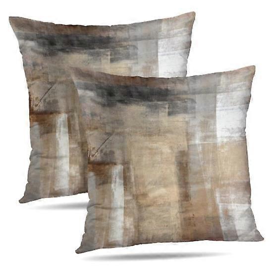 Pillow Covers with Zipper Set of 2 Oil Painting Throw Pillowcases Breathable All-season Pillowslip Abstract Art