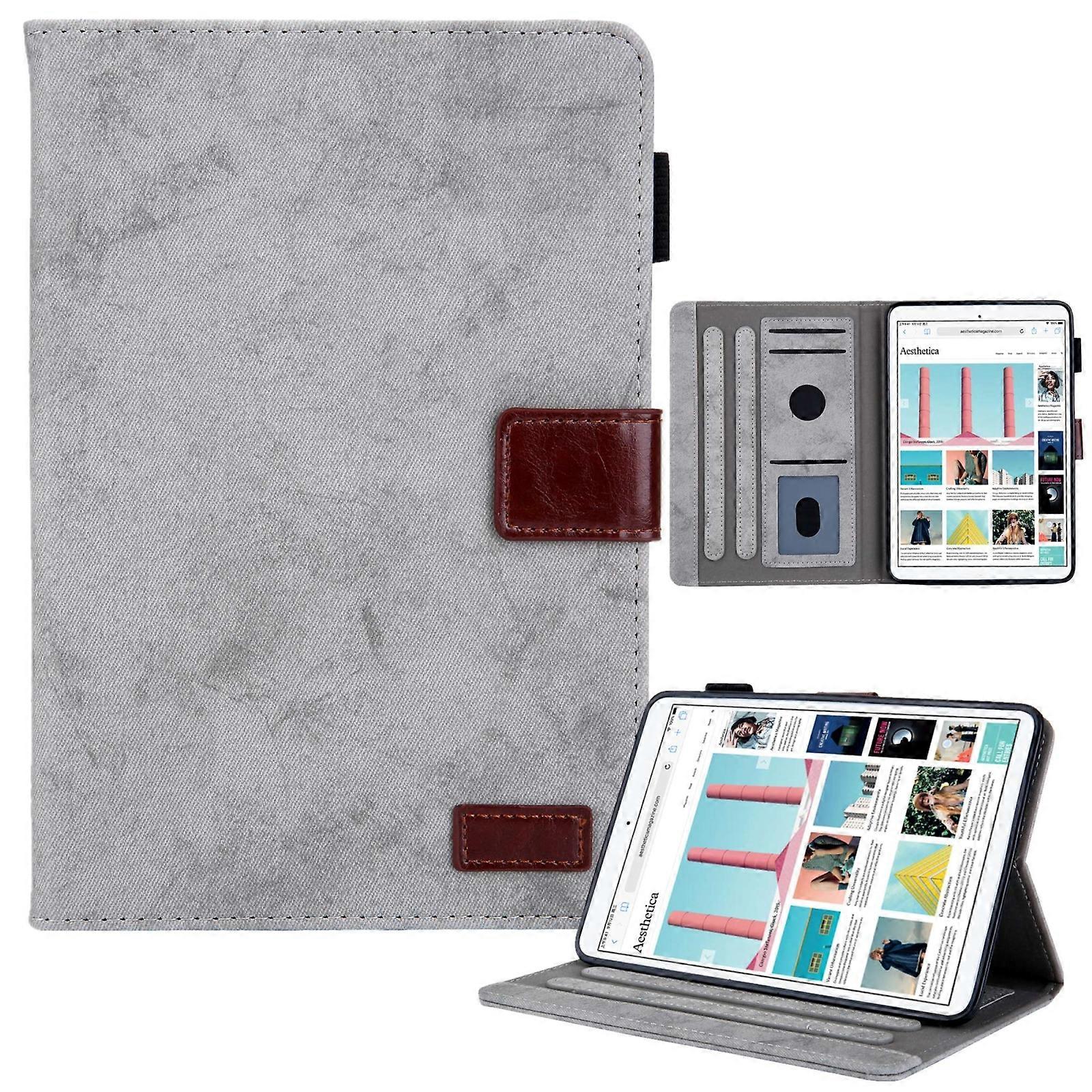 Fabric Contrast Color Smart Leather Tablet Case For iPad mini 6 / mini 2024