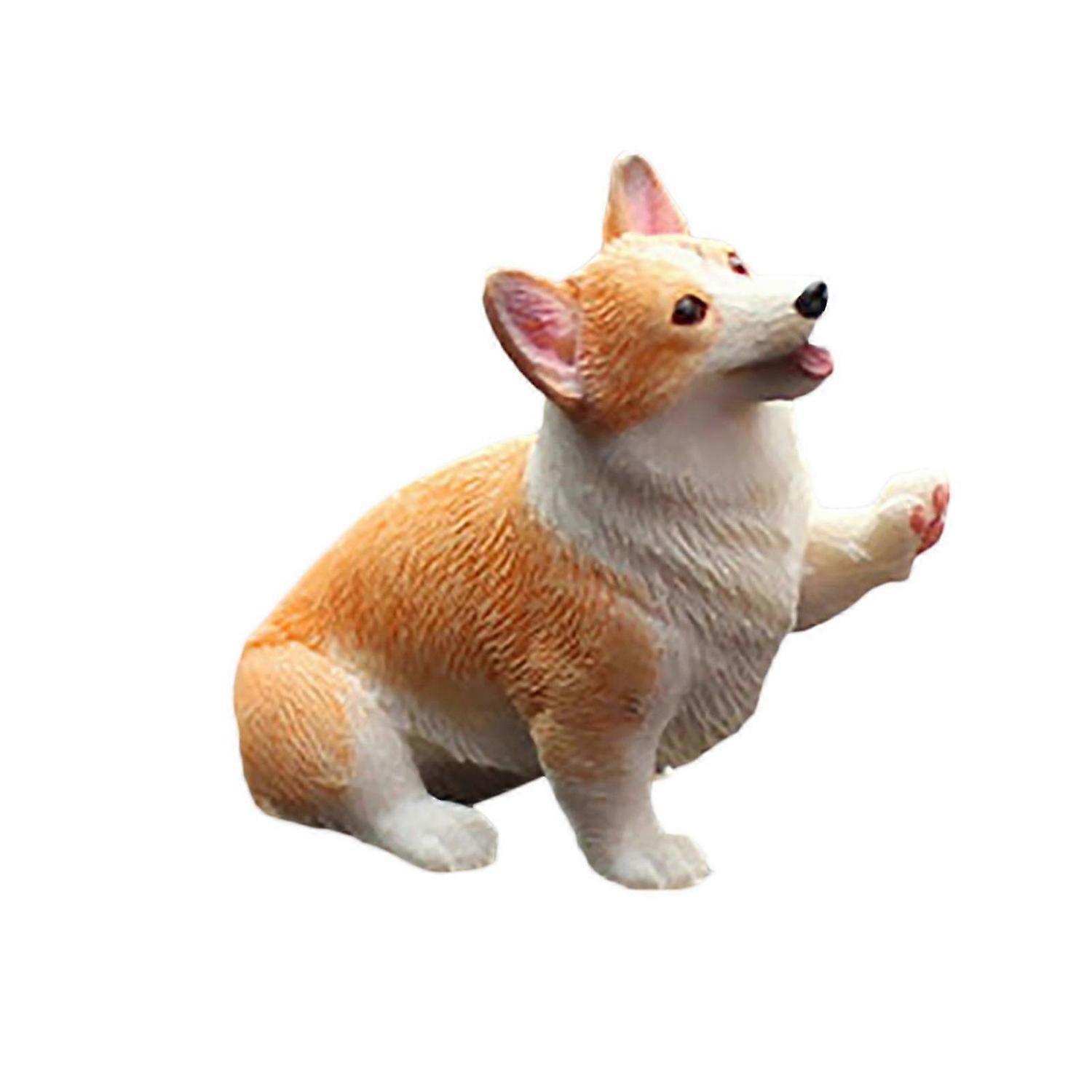 Mini Corgi Cute Decoration Simulation Puppy Model Car Decoration PUW0440