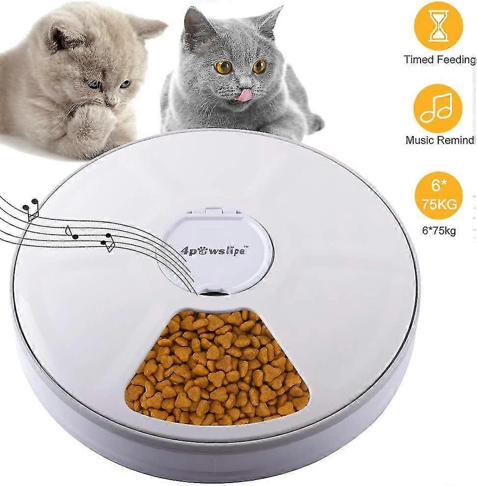 Auto Food Dispenser With 6 Meals, Digital Timer, Lcd Display - Automatic Pet Feeder