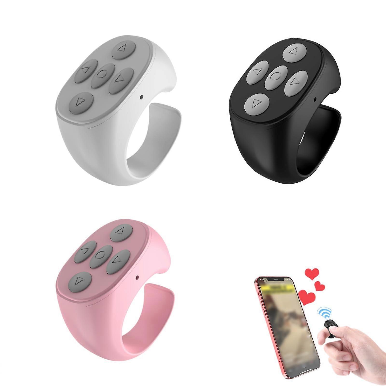 Fingertip Wireless Bluetooth Page Turner Ring, Ergonomic Design, Compatible with iOS and Android Devices