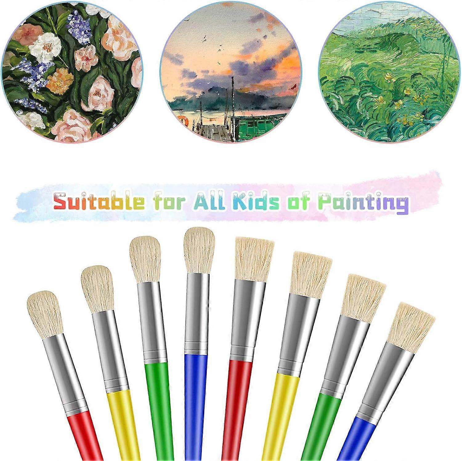 8Pcs Paint Brushes for Kids