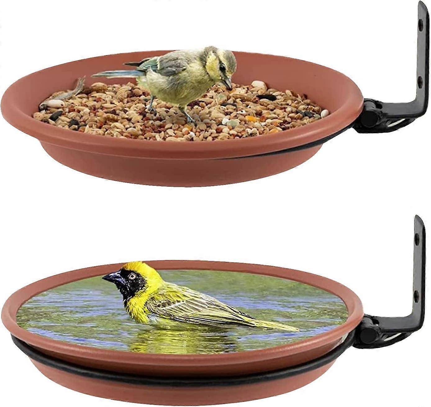 Bird Feeder & Bird Bath for Garden Fence Bird Feeder Tray Attracting Wild Birds Bird Water Feeder for Installed on Trees 1Set Wall Mounted Bird Feeder