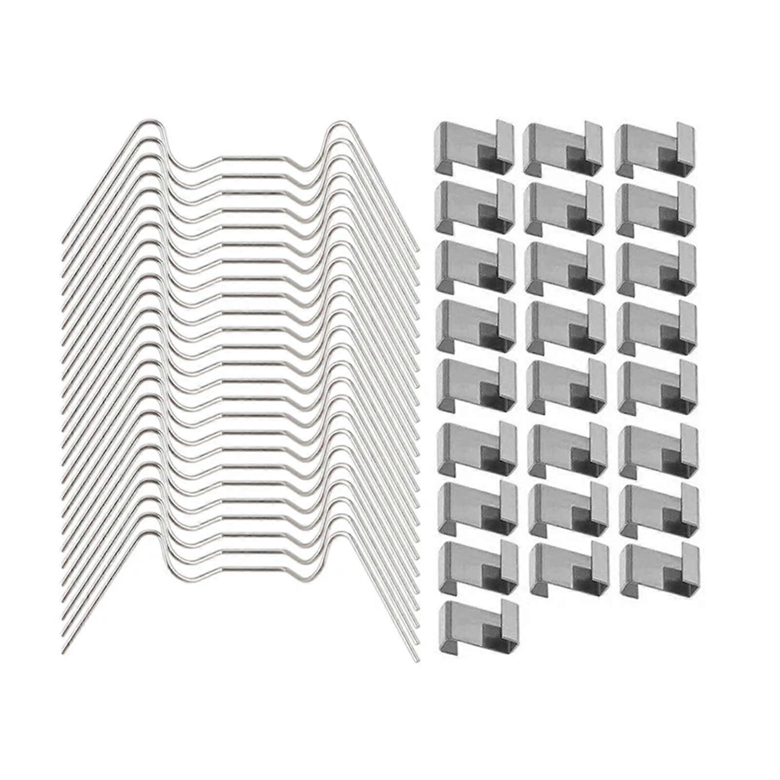50Pcs Greenhouse Glazing Glass Clamps Z-Type W-Wire Clips Stainless Steel Overlap Fixing Tools for Pane Replacement