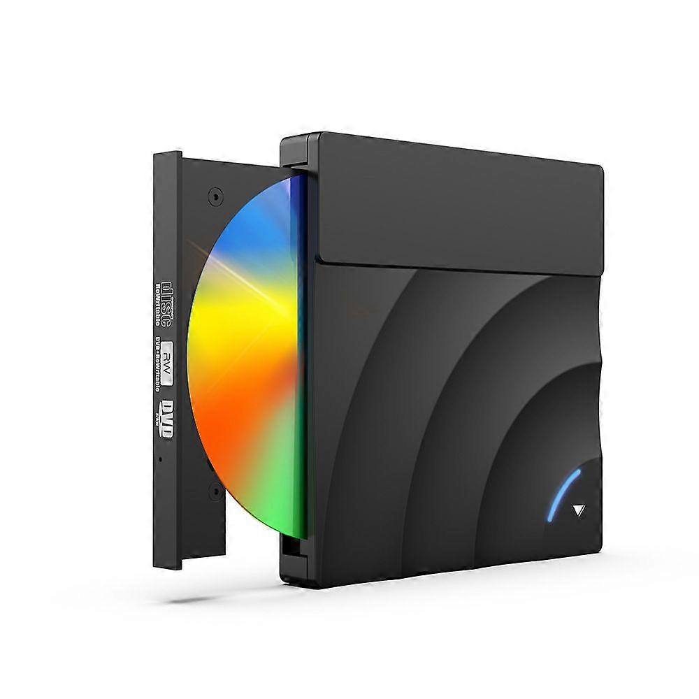 External Optical Drive Portable DVD Player, High Speed USB 3.0 CD DVD-RW Slim Disk Reader(black)