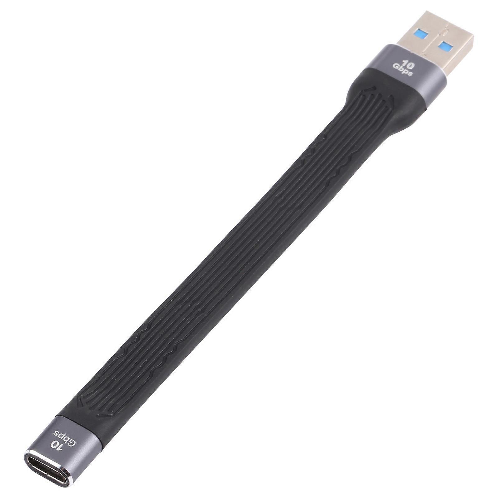 10Gbps USB Male to Type-C Female Soft Flat Sync Data Fast Charging Cable