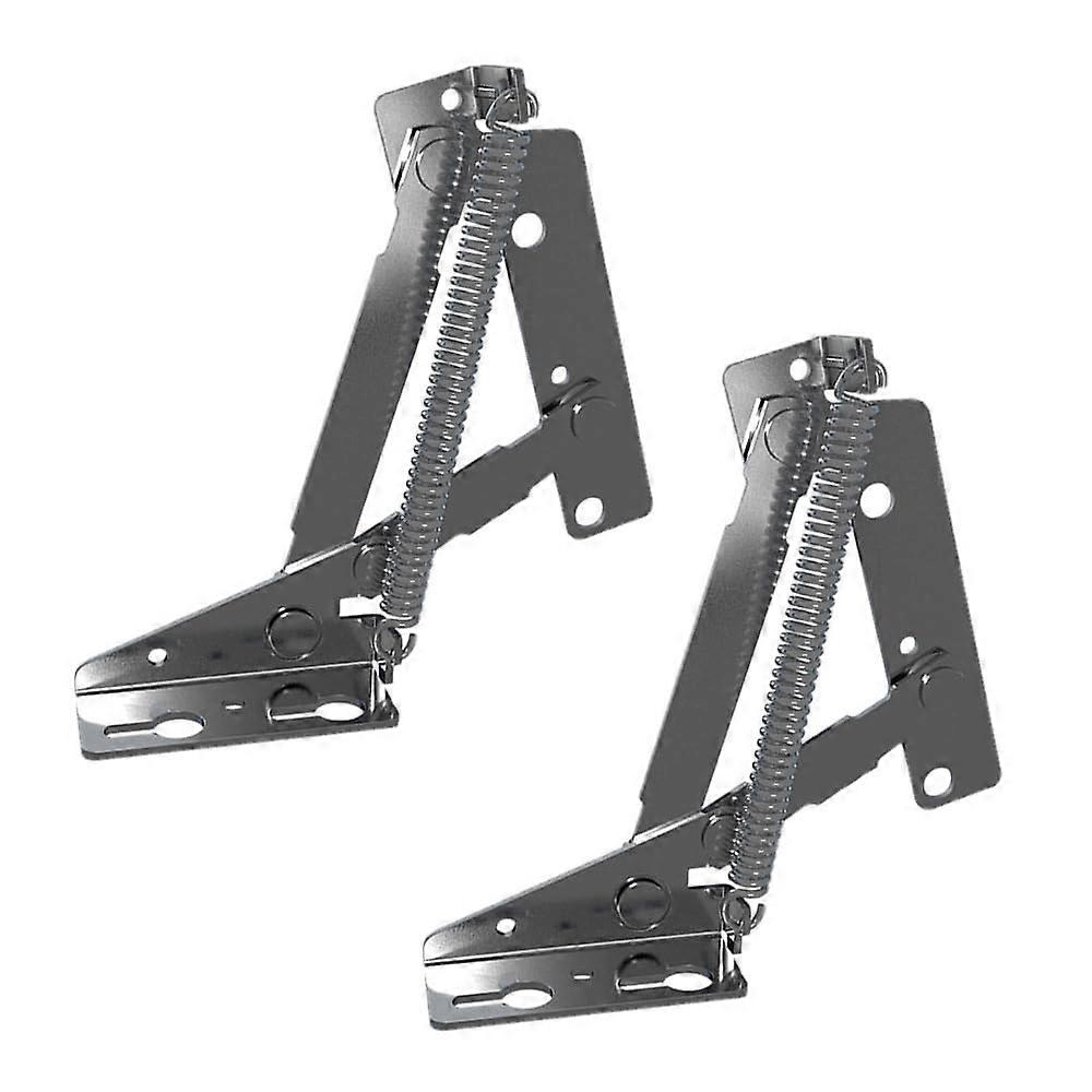 2Pcs 80 Degree Foldable Lifting Bracket, Spring Hinges for Furniture Storage Support, Toy Box Chest, Bench Seat, Front Drawer