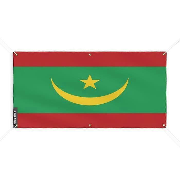 Mauritania Flag Banner - PIXELFORMA - 150x300cm - Durable Polyester - 6 Reinforced Eyelets