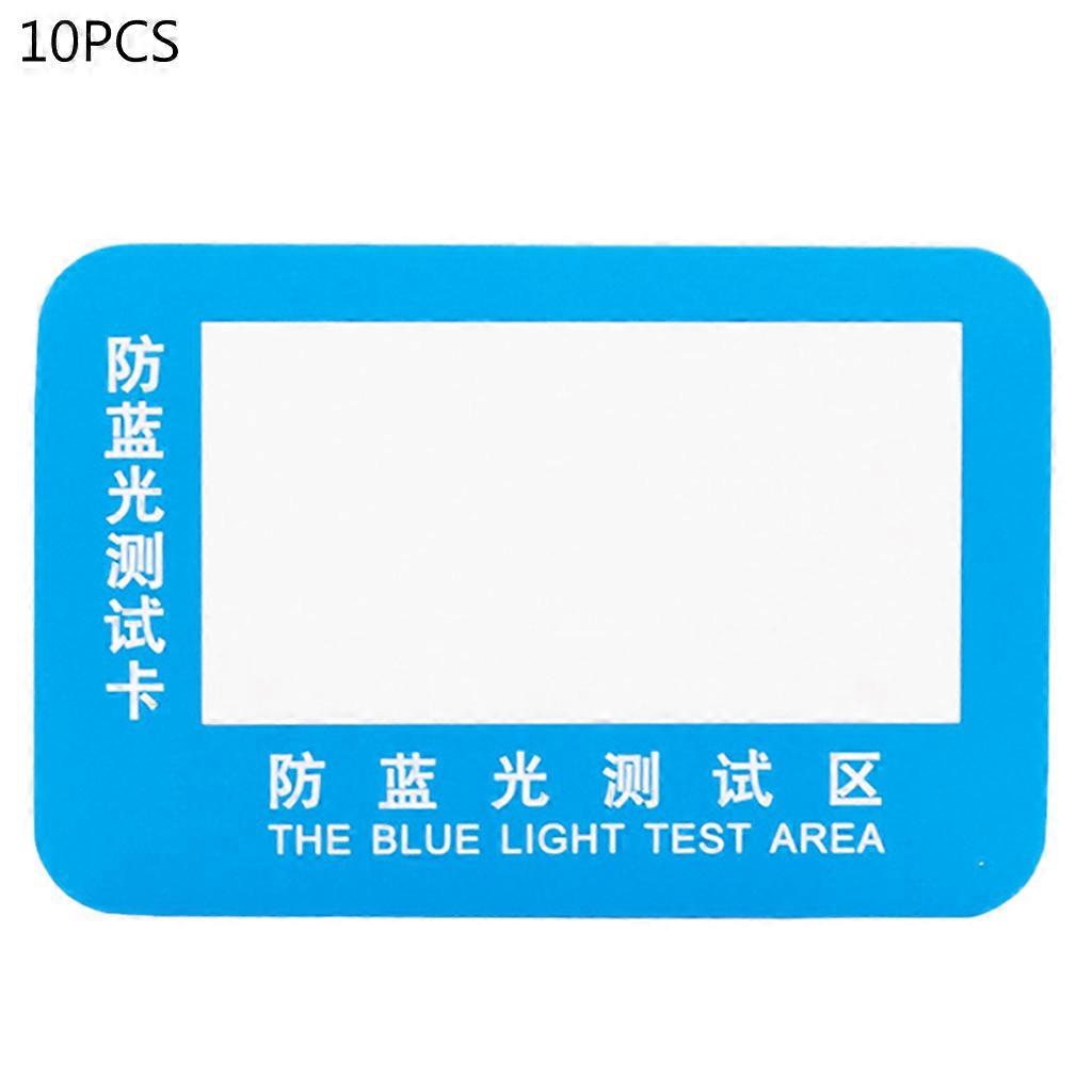 10pcs PVC αντι-μπλε φως κάρτα δοκιμής δοκιμής ελαφριά γυαλιά UV δοκιμή αξεσουάρ κάρτα μπλε φως ανίχνευση κάρτα γεννήτρια κάρτα γεννήτρια
