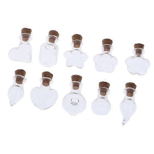 2-5pack 10x Mini Wood Cork Bottles Jars Drift Bottle Perfume Sand Vials Mixed