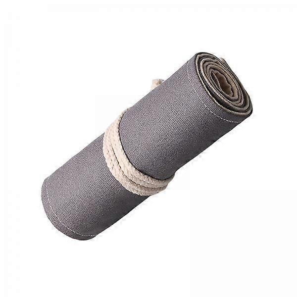 2-6pack Canvas Pencil Wrap Pouch Foldable Roll up Pencil Bag for School Drawing