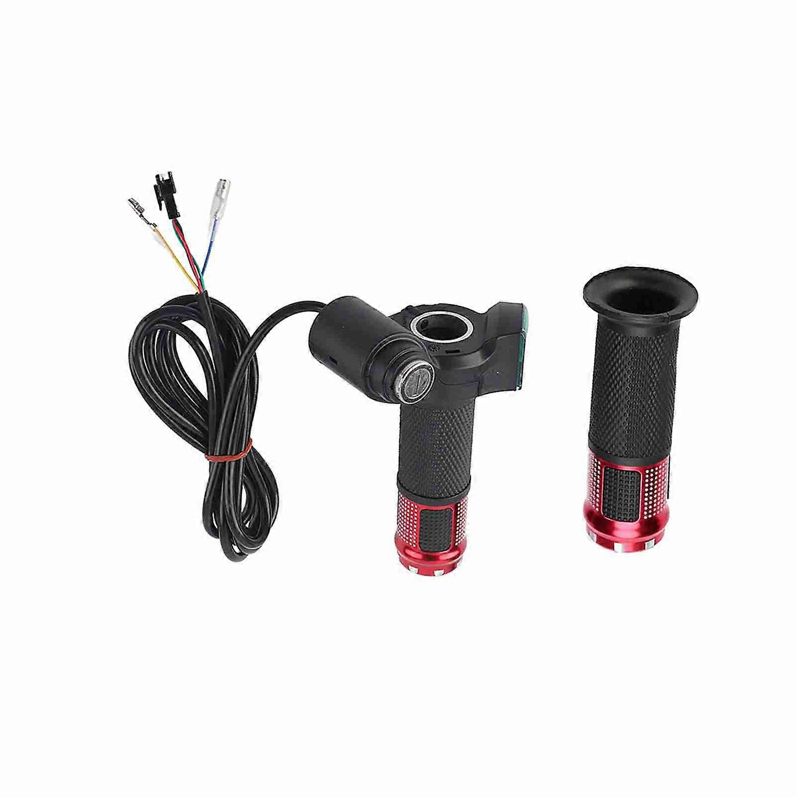 Twist Throttle Grips Handle With Key Lock LED Display Screen For Electric Bike(red) throttlegriphandlebar