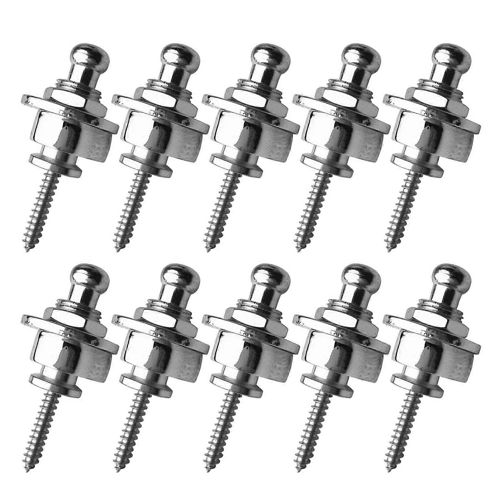 10Pcs E-Bass-Gitarre Straplocks Gitarrengurtschlösser Heavys Duty Metallknopf Sicherheit Straplock Gitarrenzubehör