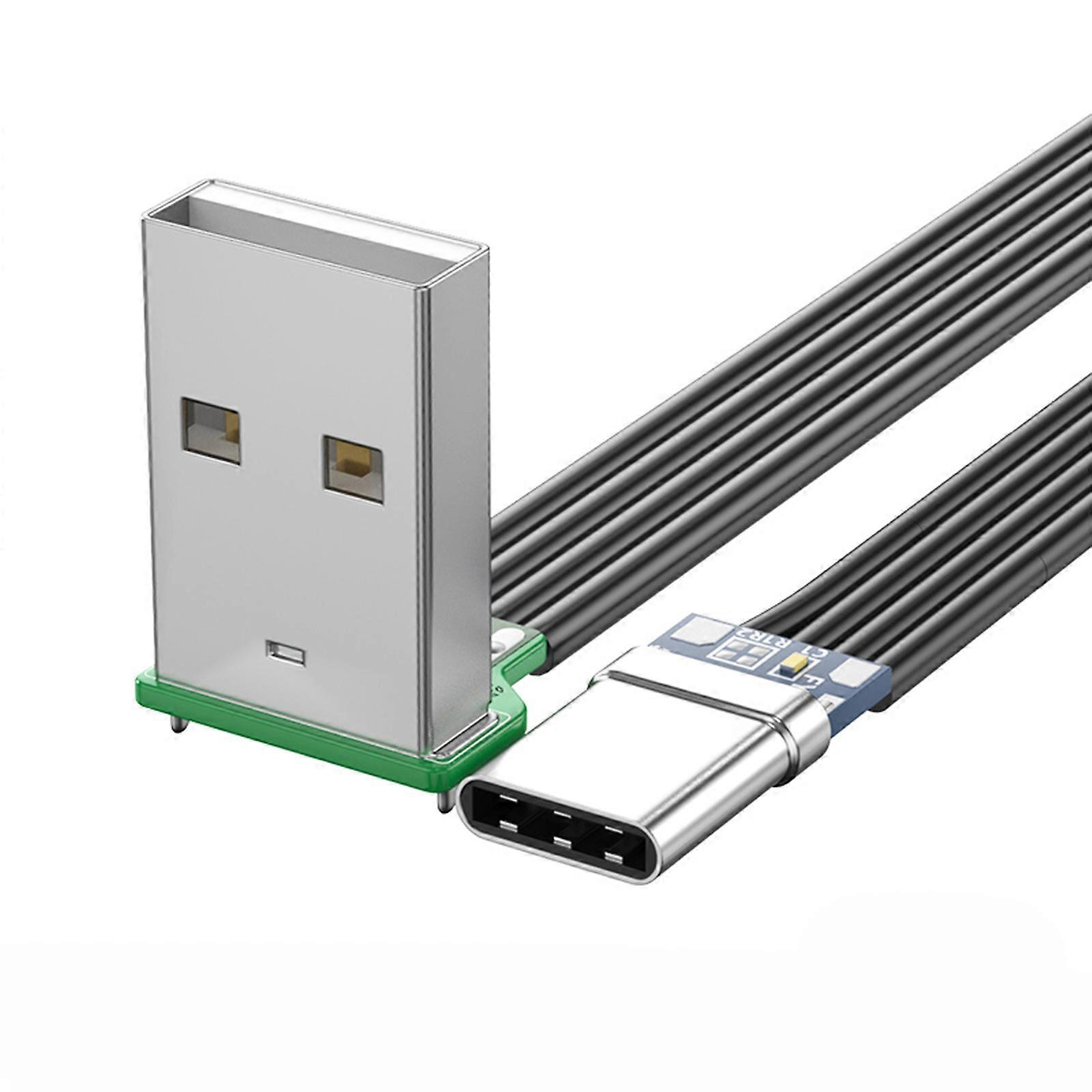 5-200 cm USB'den USB'ye Kablo Yumuşak Düz Kordon Erkek Erkek 10W Şarj Kablosu USB2.0 480Mbps Veri Aktarım Kablosu Şarj Teli