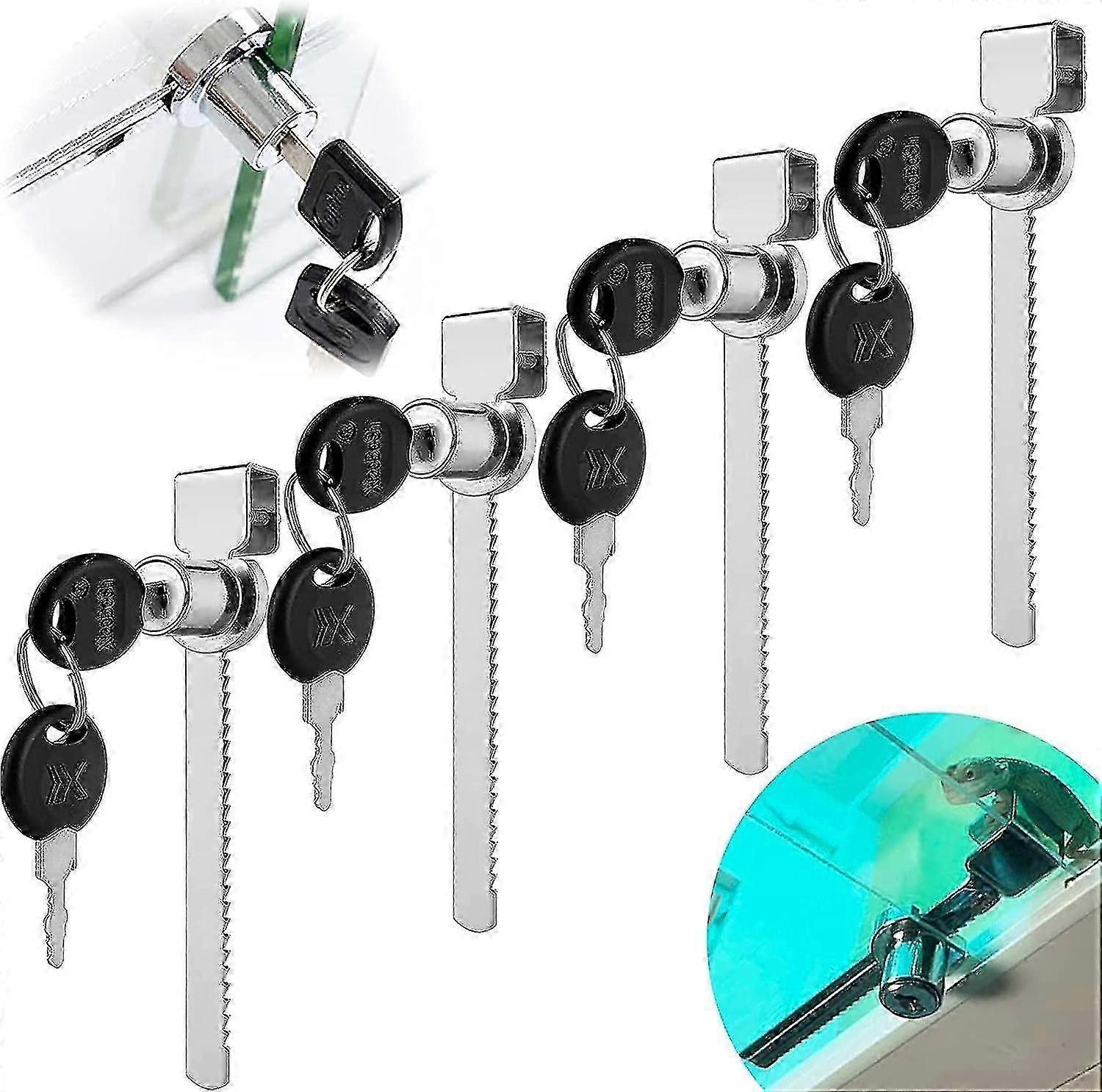 2024 4 Pcs Terrarium Lock Sliding Glass Door Lock With Key Sliding Glass Display Cabinet Door Lock And Key Lock Reptile Terrarium Display Cabinet