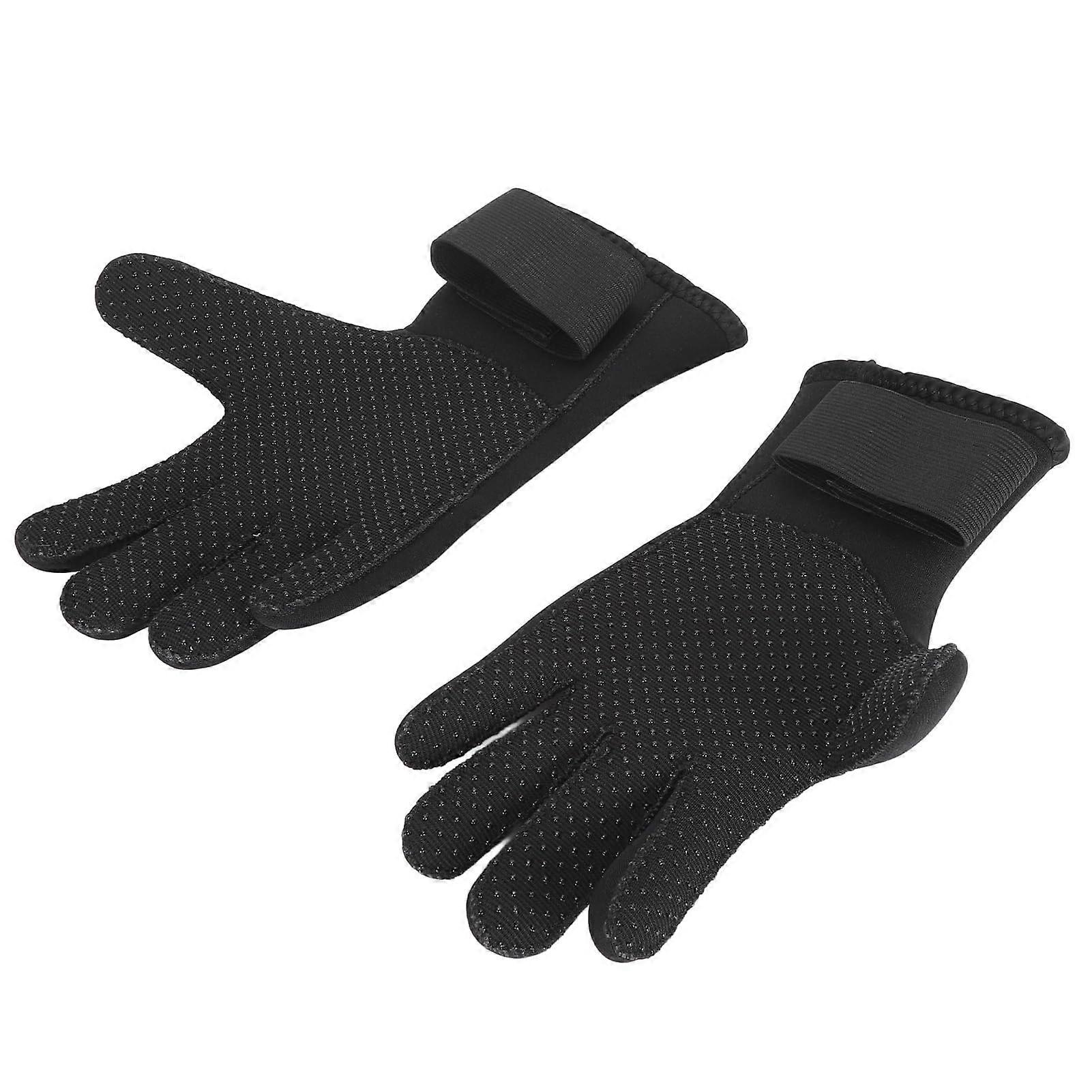 Diving Gloves, 1 Pair Neoprene Nylon Diving Gloves, 5mm Thick, Keep Warm, Underwater Swimming Gloves for Snorkelling, Fishing, Surfing XL XLarge (1