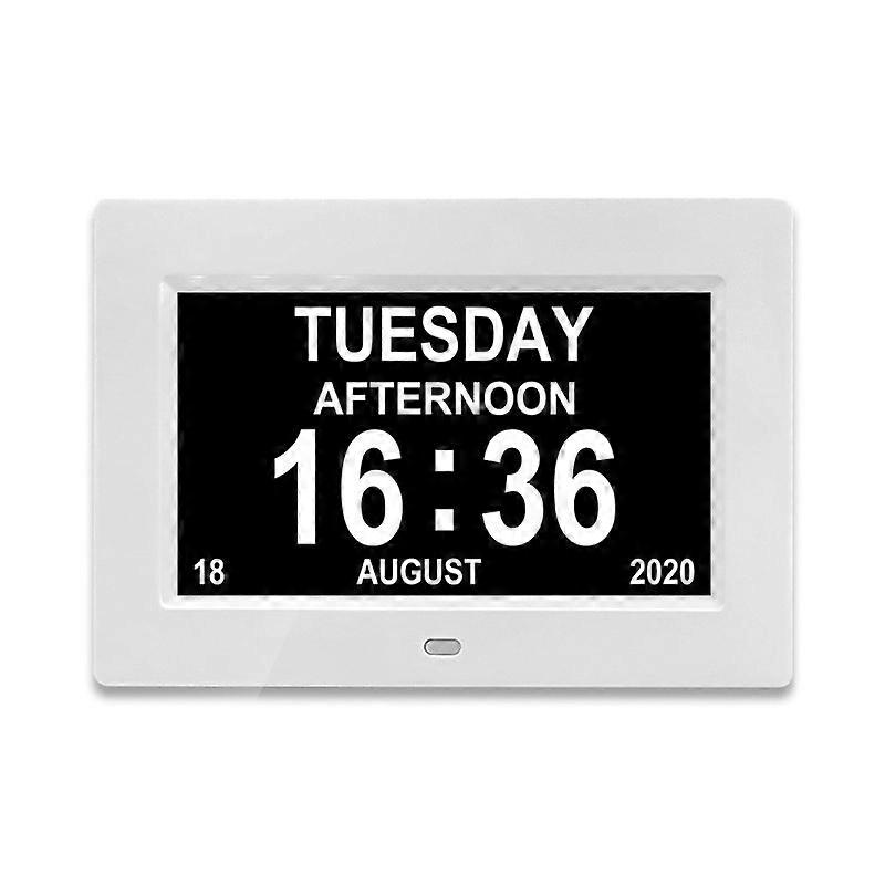 7 Inch Clock with Day and Date for Elderly Large Display Digital Clocks