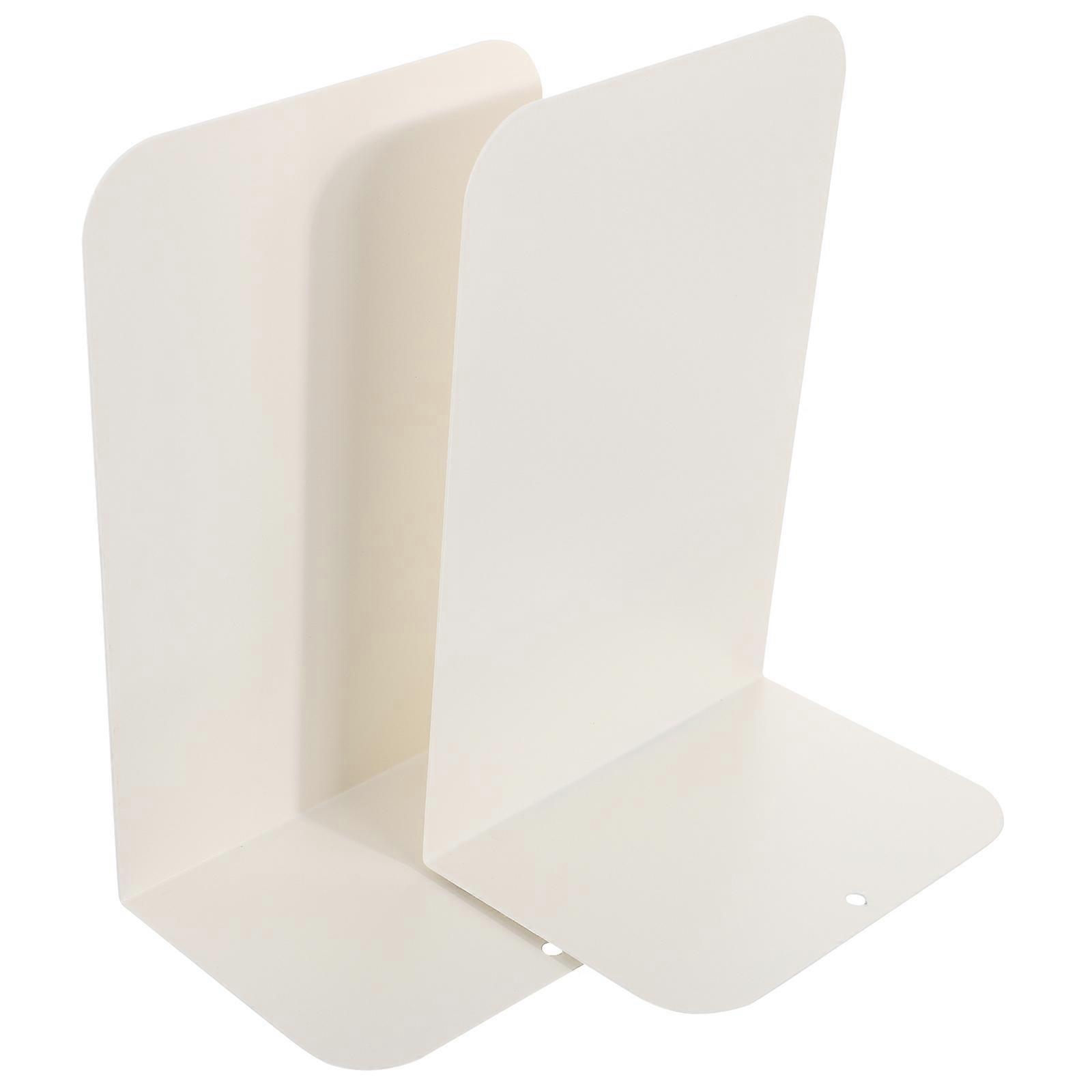 Simple Beige Metal Bookends Set of 2Pcs for Students to Organize Books on Desktop
