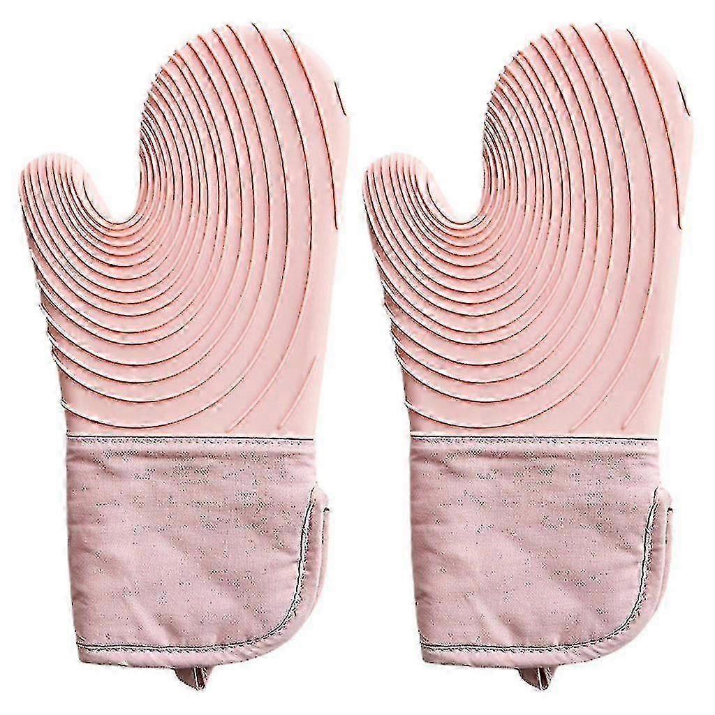 1 Pair Heat Resistant Silicone Gloves for Microwave Oven BBQ Baking Cooking