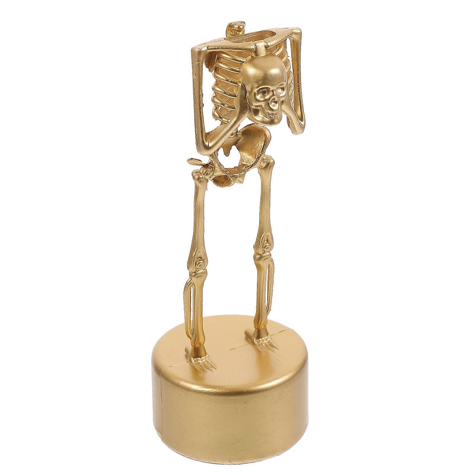 Halloween Mantel Decor, Retro-Inspired Skeleton Figurine with Unique Characteristics