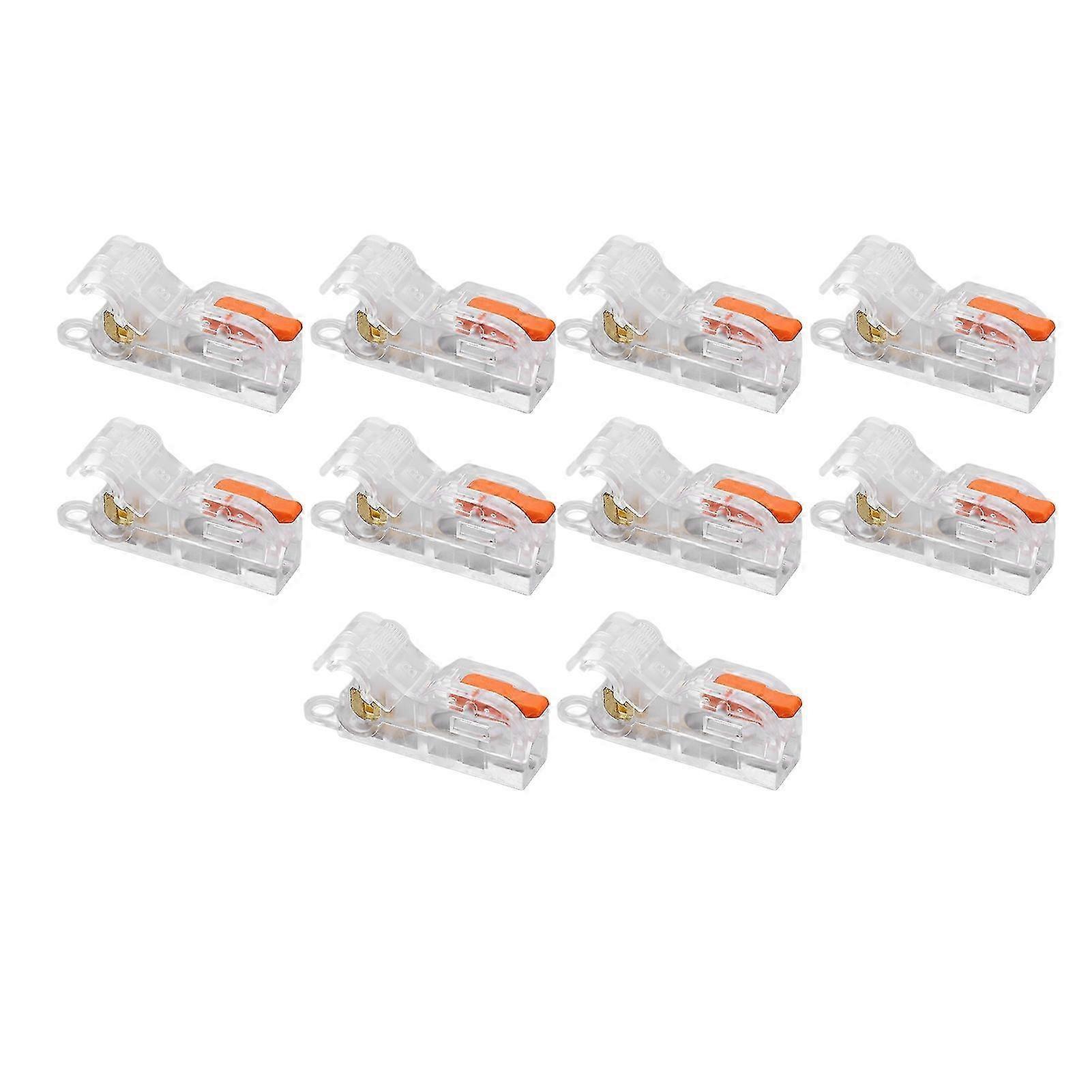 10PCS Lever Wire Connectors 1 in 1 Out T Type Splitter Quick Wiring Push in Conductor Terminal Block Compatible with Various Brands 250V 32A