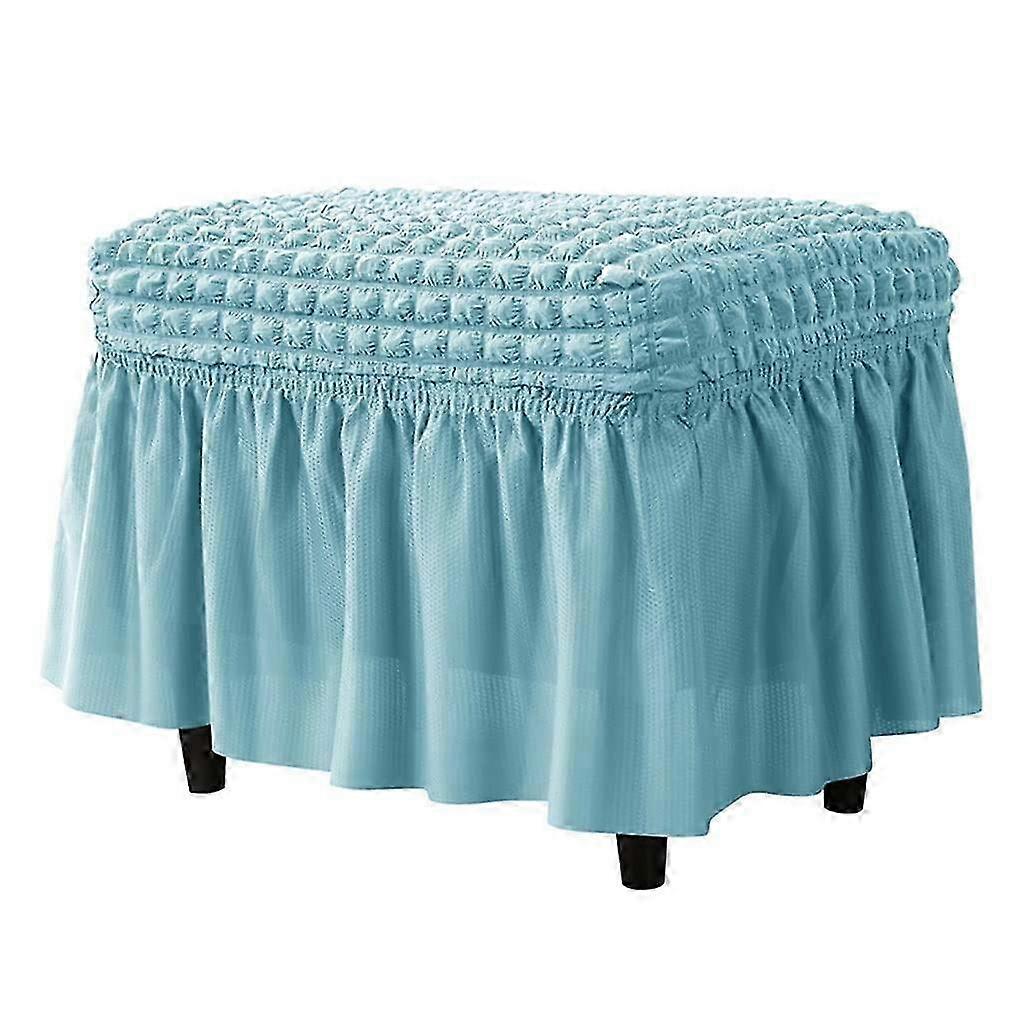 Removable Washable Stretch 3D Bubble Lattice Slipcover with Ruffled Skirt for Rectangle Living Room Sofa