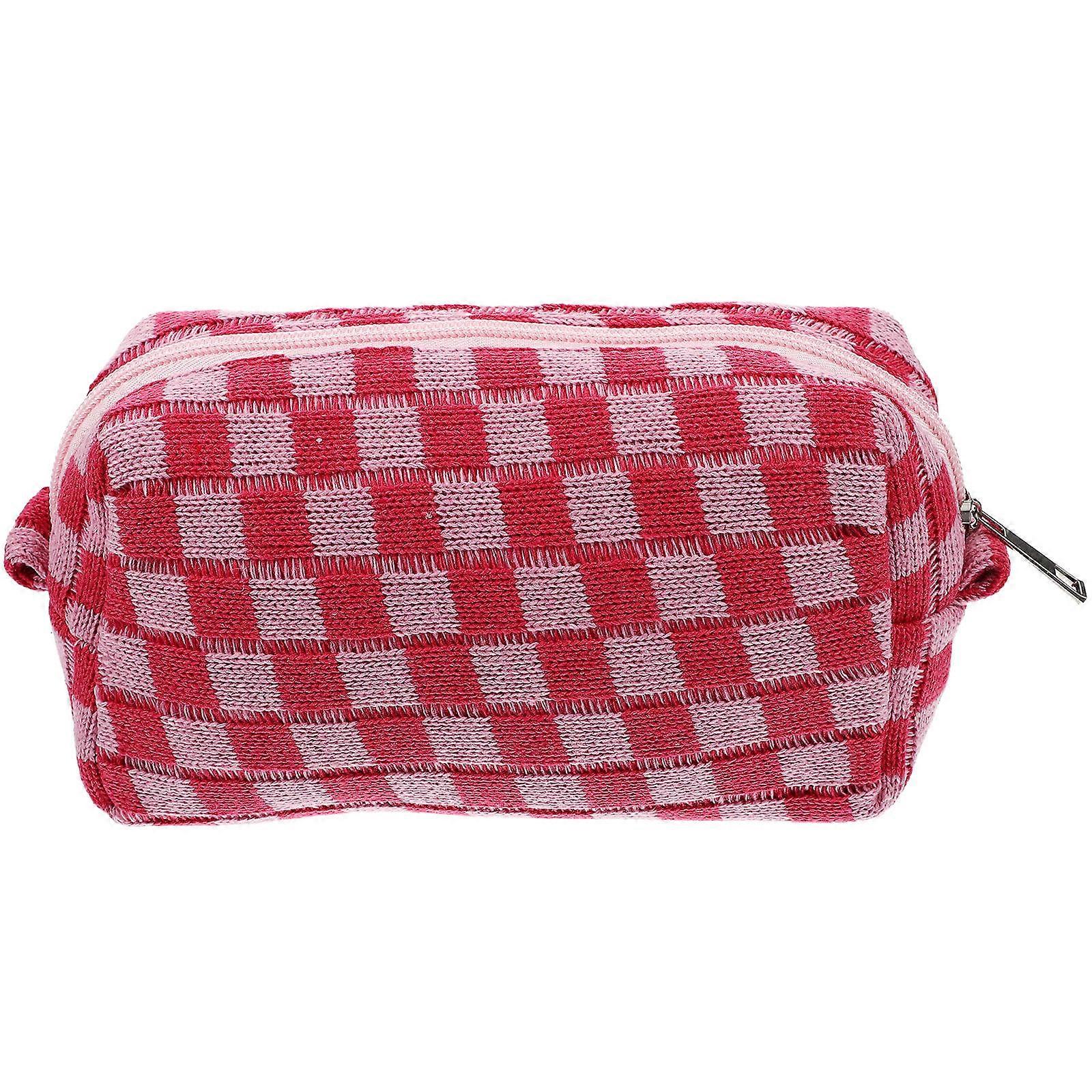 Stylish Handbag Alternative with Checkered Theme, Ideal for Cosmetics Storage