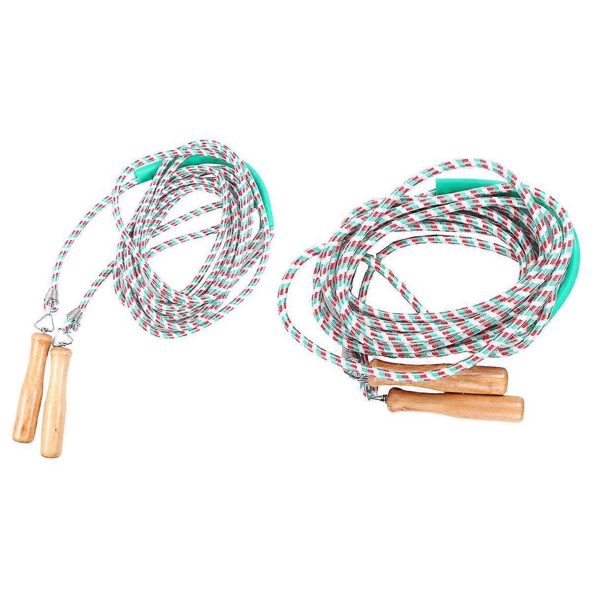 Jump Rope For Fitness Wooden Handle Skipping Rope Sports Training Cardiovascular Exercise 700x12.8x2.8cm Round Shape 1Set