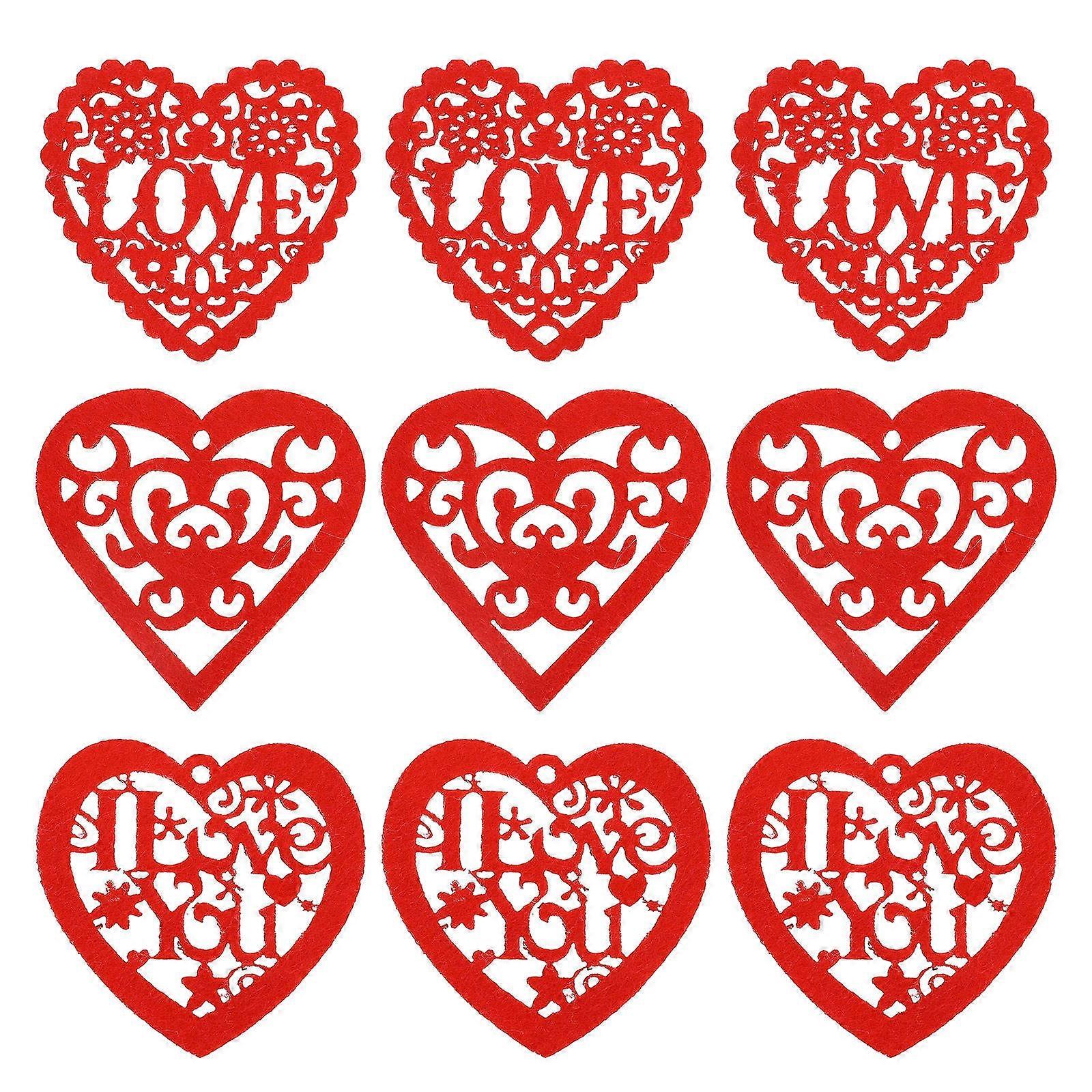 Valentine's Day Heart Pendant Couples Event Organizers Valentine's Day Theme Decoration 8X7CM 30Pcs