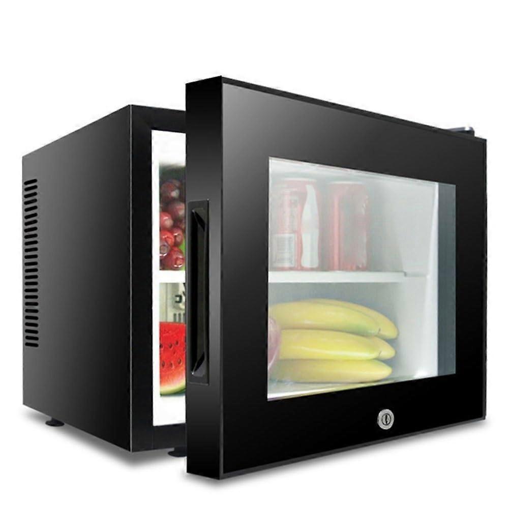 20L Mini Fridge with Window, Adjustable Thermostat, LED Light Lockable