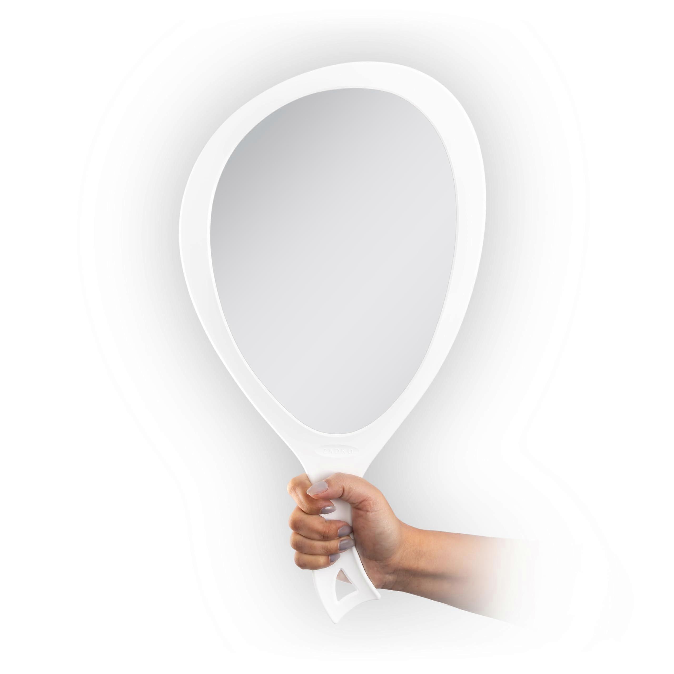 Salon Professional Extra Large Handheld Mirror with Handle, 10' W x 19' L, Oval (1, White)