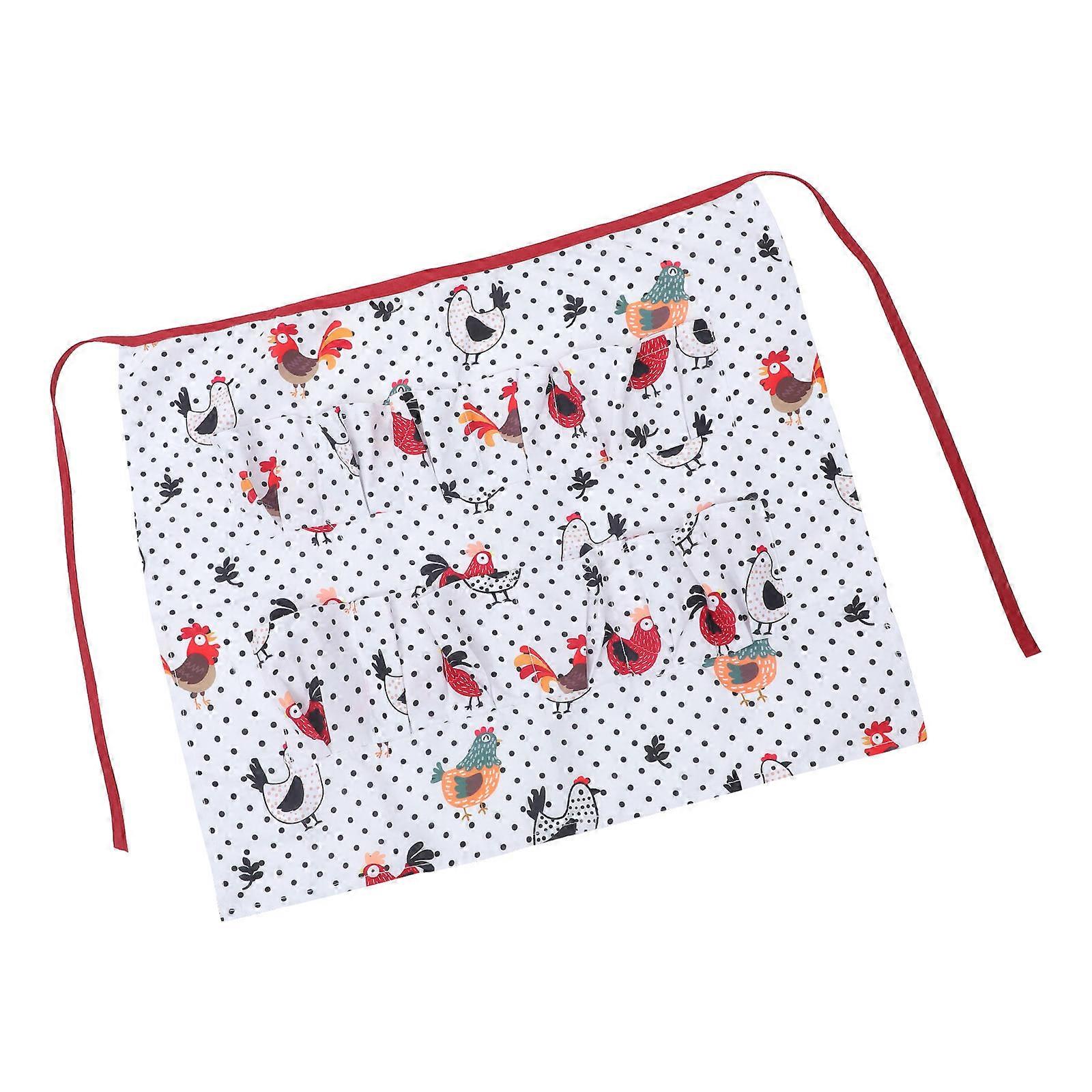 Chicken Egg Apron For Farm Work Rectangular Pockets Multi 45X36cm 1Pcs
