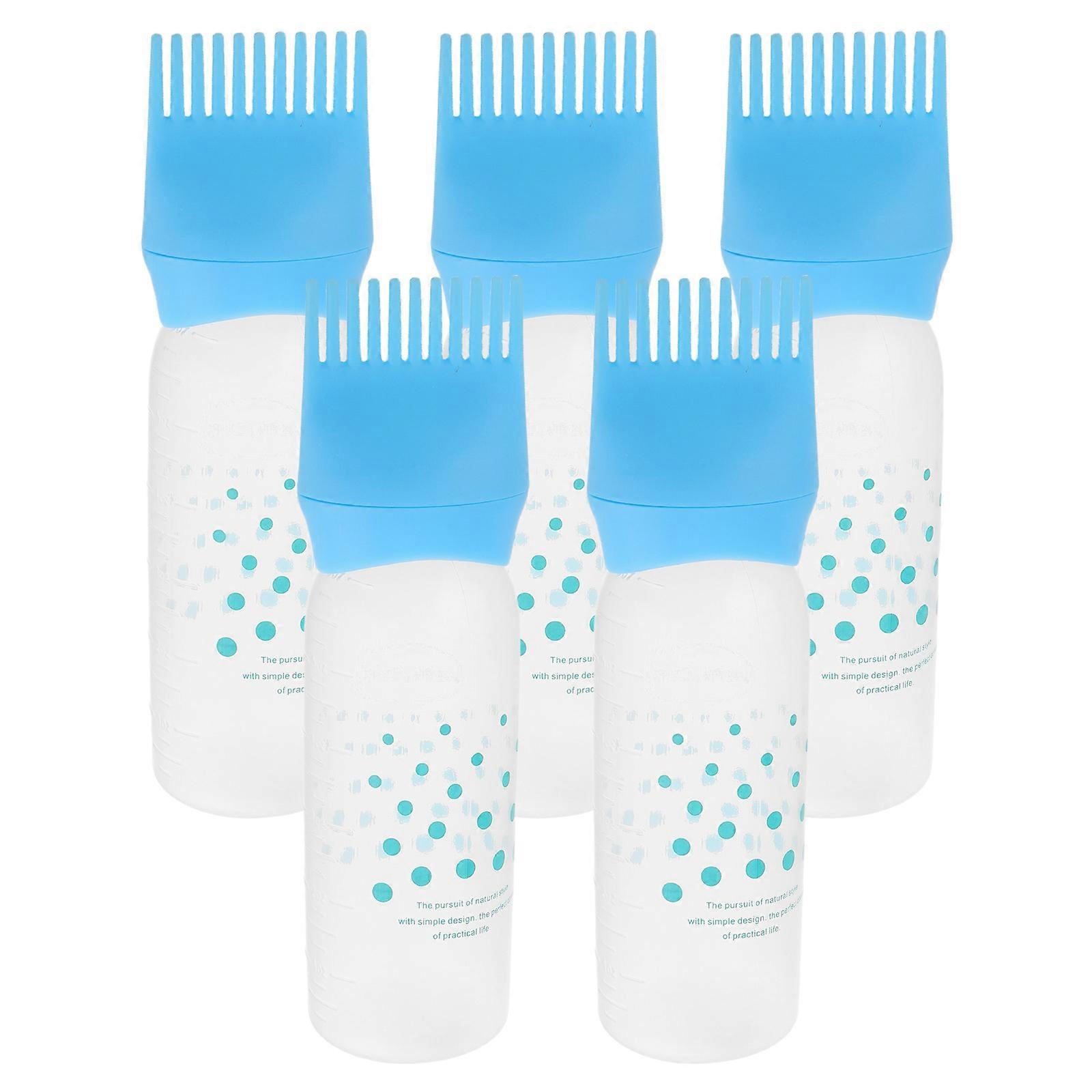 5pcs Hair Dye Comb Bottles with Graduated Scale – Lightweight, Portable Applicator Bottles for Accurate Hair Coloring at Home or Salon